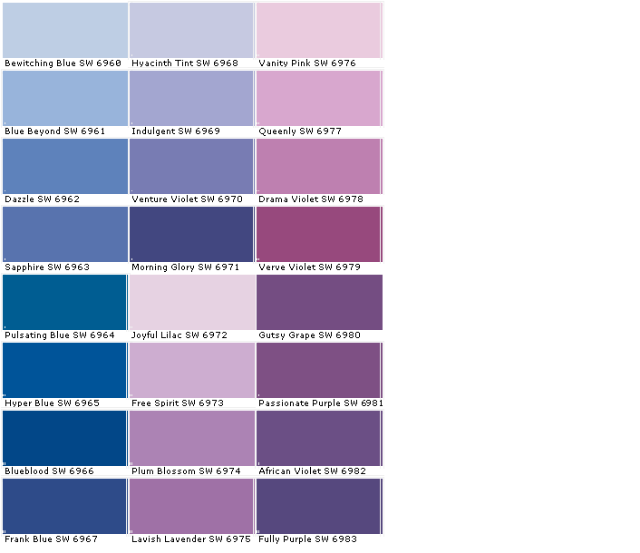 Sherwin Williams Color Chart